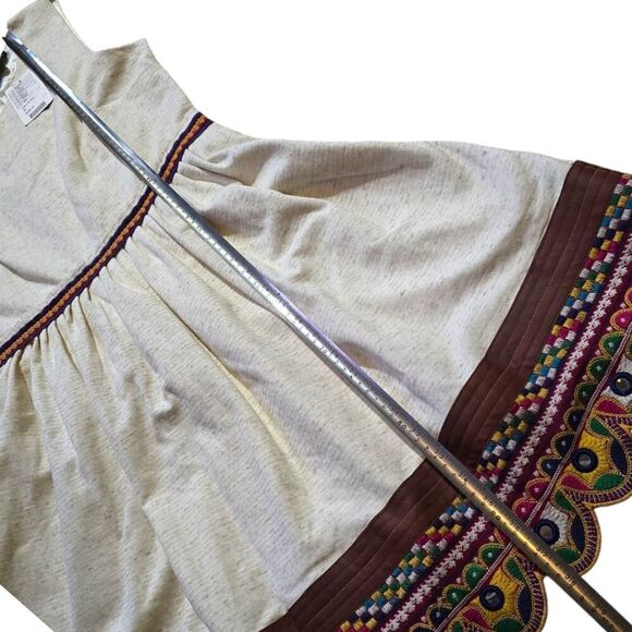 Anthropologie let me be dress linen blend embroidered scalloped sleeveless SZ XL - Picture 8 of 8